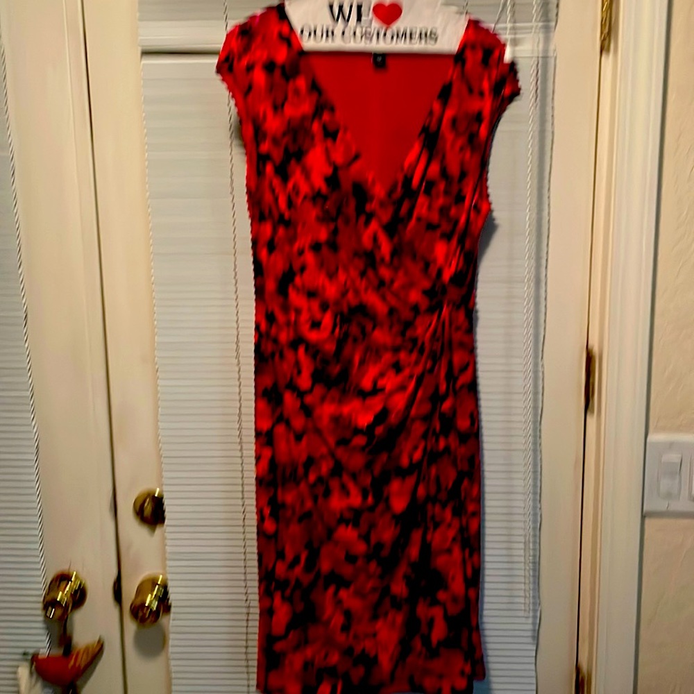 Red floral dress